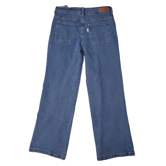 Medium Wash - Limited Too Girls Decorative Patches Zip & Button Straight Leg Den - Picture 2 of 3